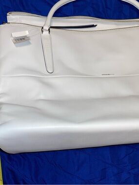 COACH White Leather Tote with Top Handles